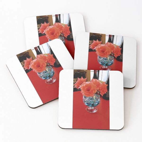 Item preview, Beautiful red roses in crystal vase designed and sold by CJPdesigns.