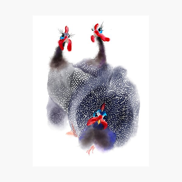 Item preview, Three Guinea fowl birds designed and sold by orangerinka.
