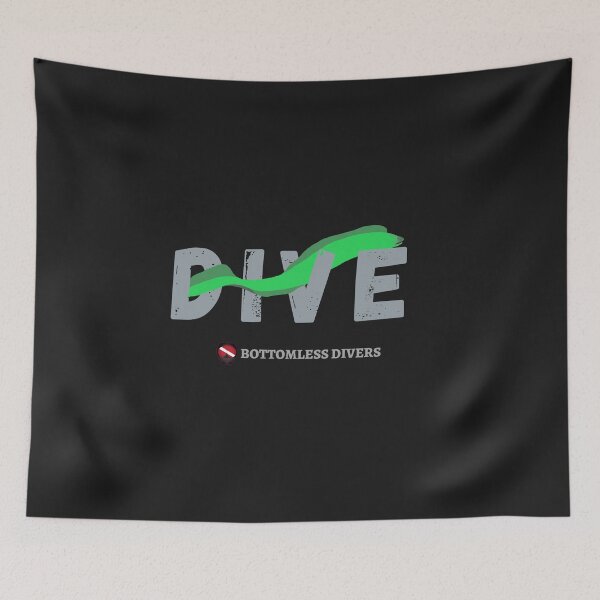 Item preview, Dive with Green Moray Eel in Grey Font designed and sold by BottomlessDiver.