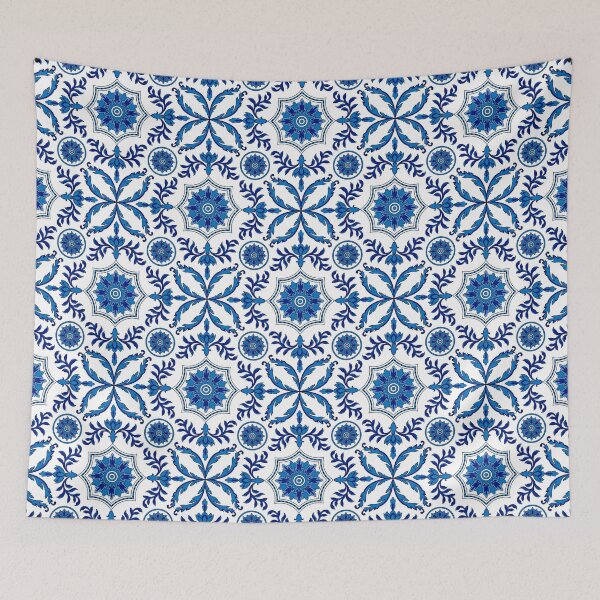 Item preview, Navy blue Tenente Valadim Tile (Azulejos) designed and sold by Ribeiro Design.