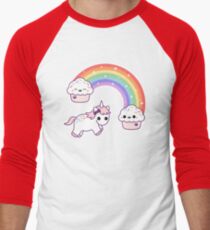 Cute Cupcake Unicorn Men's Baseball ¾ T-Shirt