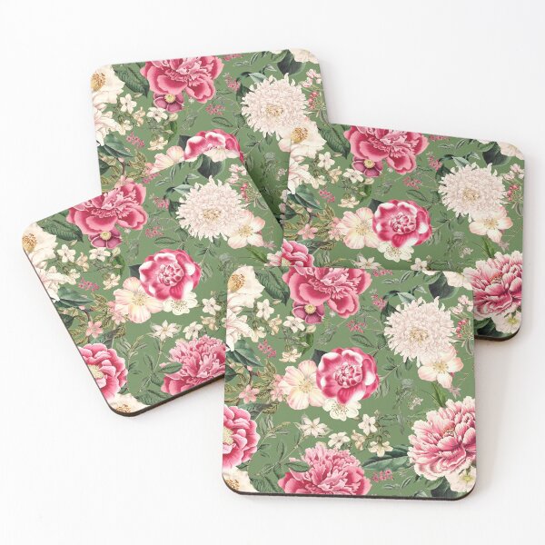 Item preview, Cottagecore English Rose Cottage Garden Flowers Floral Green Pink Botanical Decor designed and sold by BohoStudio.