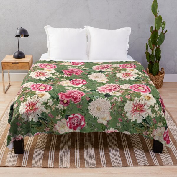 Item preview, Cottagecore English Rose Cottage Garden Flowers Floral Green Pink Botanical Decor designed and sold by BohoStudio.
