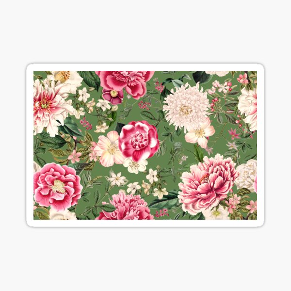 Item preview, Cottagecore English Rose Cottage Garden Flowers Floral Green Pink Botanical Decor designed and sold by BohoStudio.