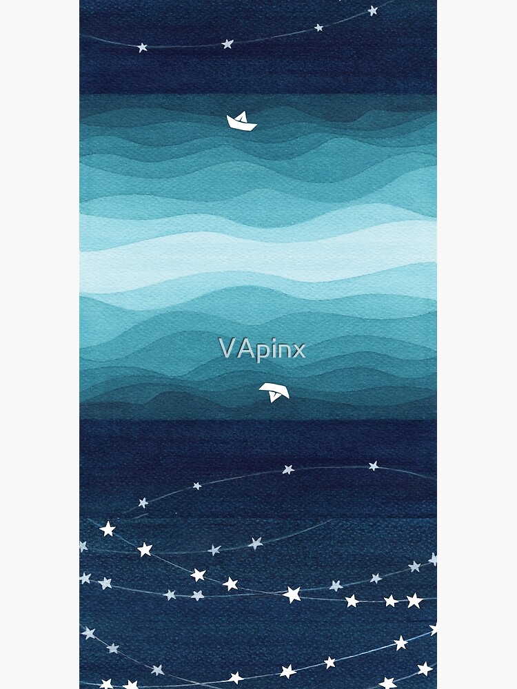 Garland of stars, teal ocean by VApinx