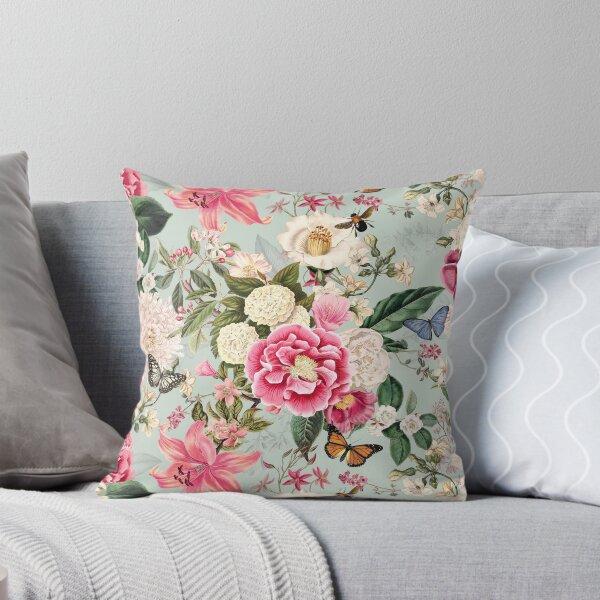 Artikel-Vorschau von Cottagecore Englische Rose Cottage Garden Blumen Blumen Mintgrün Rosa Botanisches Dekor, designt und verkauft von BohoStudio.