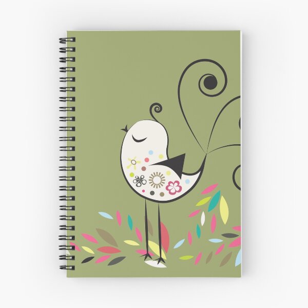 Item preview, KRW Swirly Bird in Colorful Leaves designed and sold by KRW-Designs.
