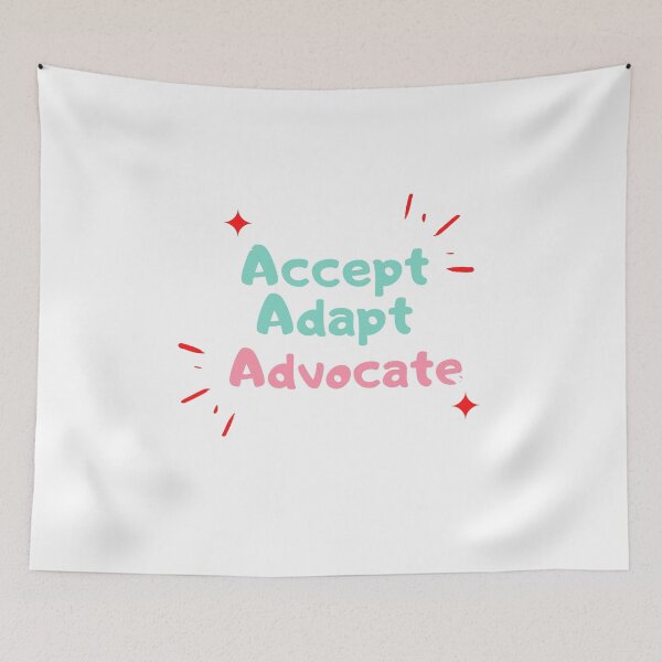 Item preview,  blue and pink Accept Adapt Advocate inspirational quotes. designed and sold by wodra.