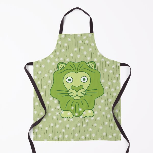 Item preview, Cute cartoon lion in a field of dandelions - Light Green designed and sold by Twist Design.