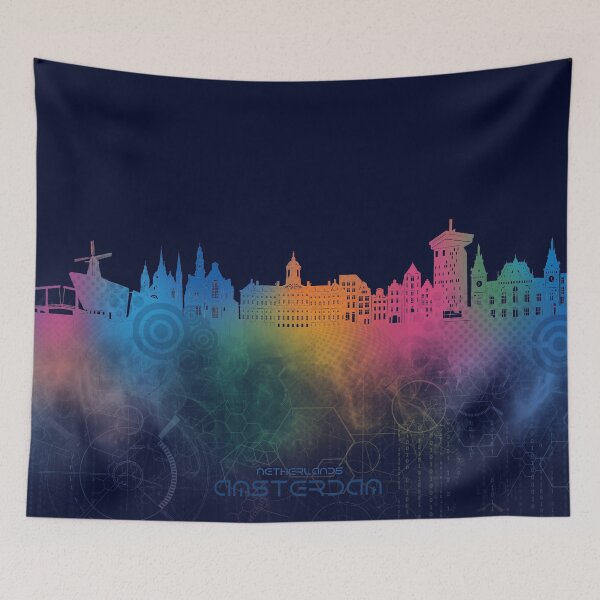 Item preview, amsterdam skyline cyber designed and sold by BekimART2.