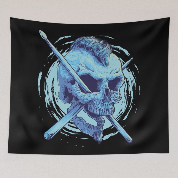 Item preview, Blue skeleton drummer designed and sold by JuicySchinken.