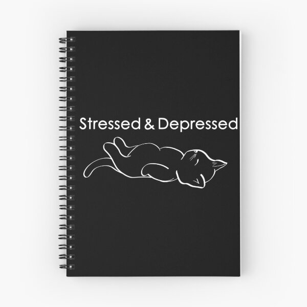 Item preview, Stressed and depressed - depression kitty designed and sold by felinefeelings.