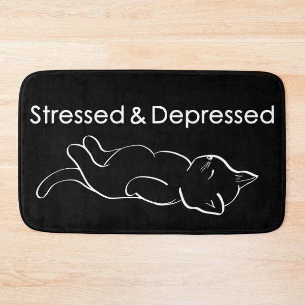 Item preview, Stressed and depressed - depression kitty designed and sold by felinefeelings.