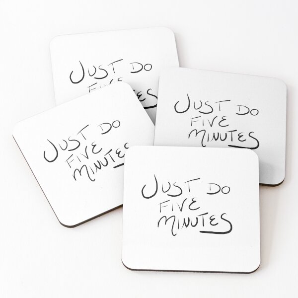 Just Do Five Minutes Motivational Quote Coasters (Set of 4)