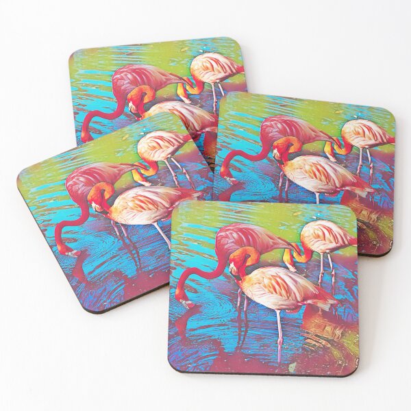 Item preview, Flamingo in Lake Abstract Painting Art Design designed and sold by WildMuse44.