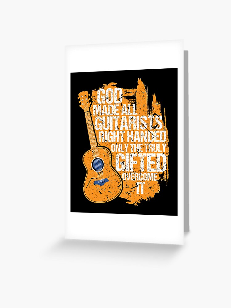 Carte de vœux for Sale avec l'œuvre « Guitariste gaucher cadeau guitare  musicien gaucher » de l'artiste Sinful Charm