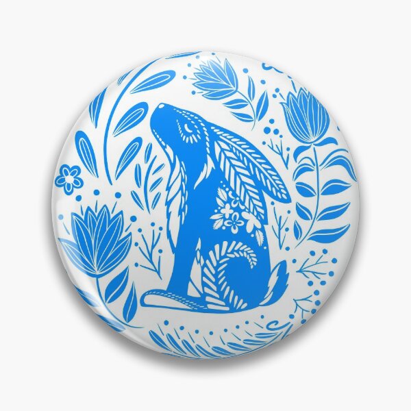 Item preview, Rabbit and flowers - folklore inspired designed and sold by Print N Stuff by Cristina Stancu.