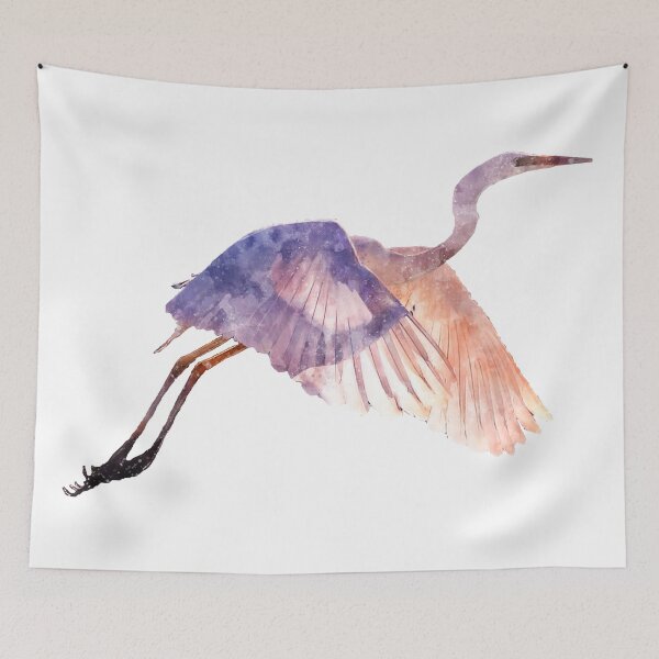 Item preview, Pink Heron Realistic Watercolor Print Graphic designed and sold by DSArtGoods.