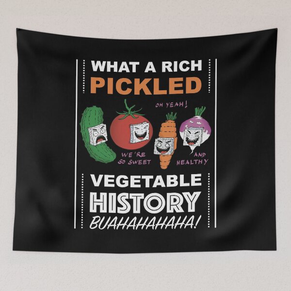 Item preview, Too much sugar added rich pickled vegetable history black background  designed and sold by Redinsart.