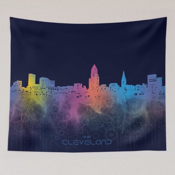 Item preview, cleveland skyline cyber designed and sold by BekimART2.