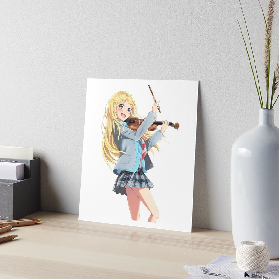 Your Lie In April Shigatsu Wa Kimi No Uso Kaori Miyazono Playing Violin  Art Board Print for Sale by SDStore03