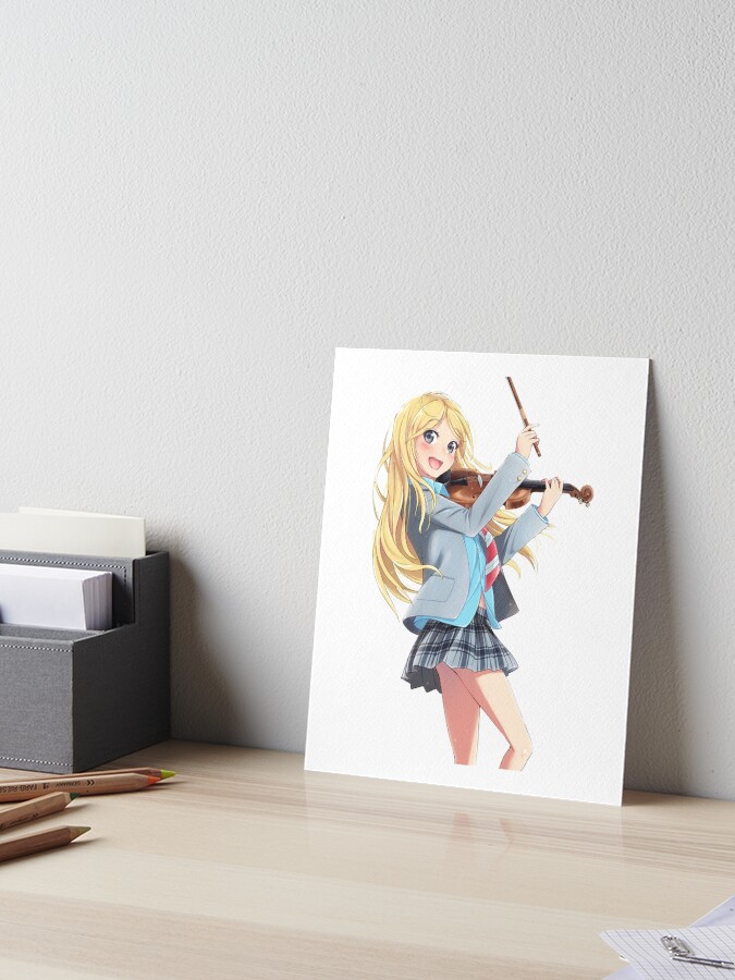 Your Lie In April Shigatsu Wa Kimi No Uso Kaori Miyazono Playing Violin  Art Board Print for Sale by SDStore03