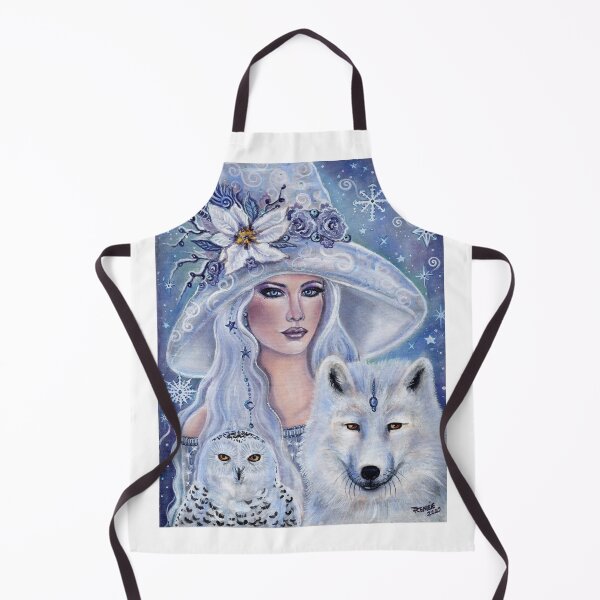 Item preview, White witch with wolf and owl art by Renee Lavoie designed and sold by Renee Lavoie.