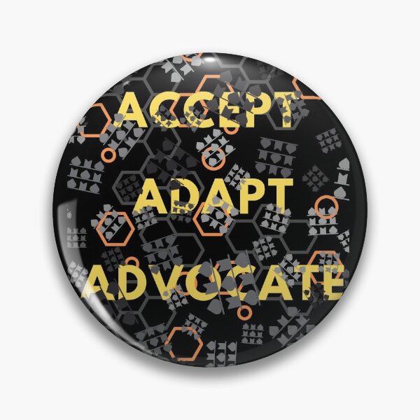 Item preview, Accept Adapt Advocate Black Shapes Pattern designed and sold by wodra.
