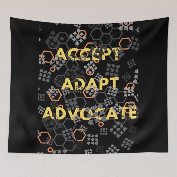 Item preview, Accept Adapt Advocate Black Shapes Pattern designed and sold by wodra.