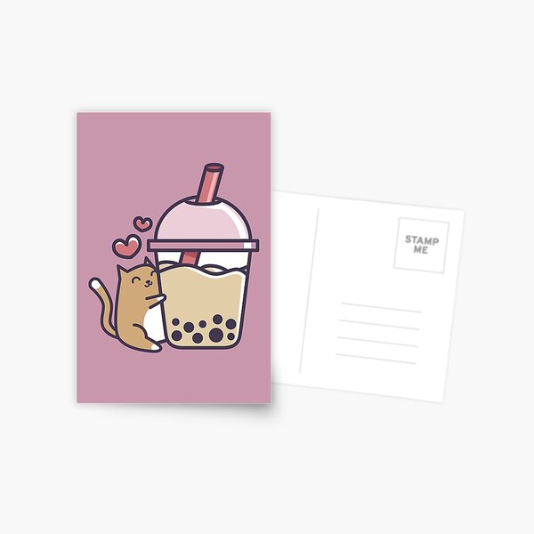 Cat Boba Cup Postcard for Sale by Bobaelyse