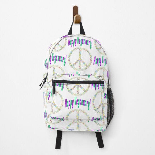 Item preview, Happy Veganuary 2021 Peace Symbol, Rainbow Colors designed and sold by WhimsicaliTee.