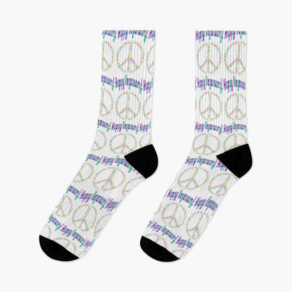 Item preview, Happy Veganuary 2021 Peace Symbol, Rainbow Colors designed and sold by WhimsicaliTee.