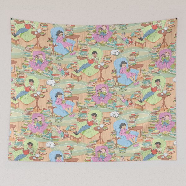 Item preview, Cozy Reading with Kids, Granny, Dog, Cat and Books designed and sold by vinpauld.