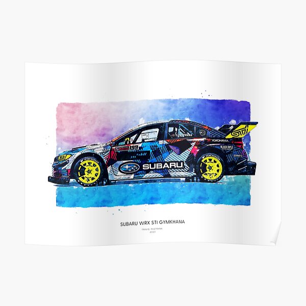 Travis Pastrana's 2020 Subaru WRX STI Gymkhana Car - Side Art Poster