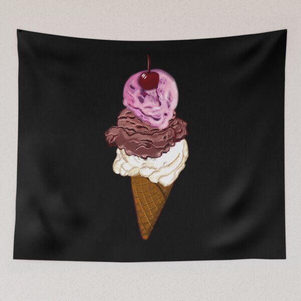 Item preview, Icecream cone -  three scoops with cherry on top- let’s scream for ice cream cones with cherry on top designed and sold by Artonmytee.