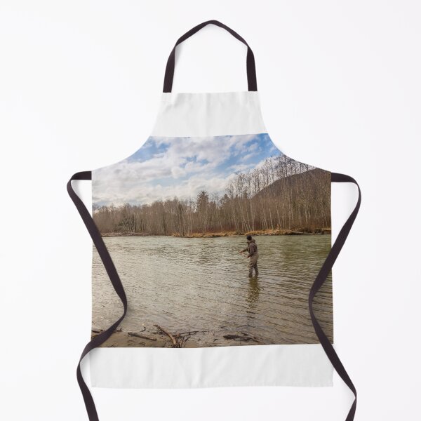 Item preview, A fisherman with a big fish on the line in a spring river in Canada designed and sold by SnapTPhotograph.
