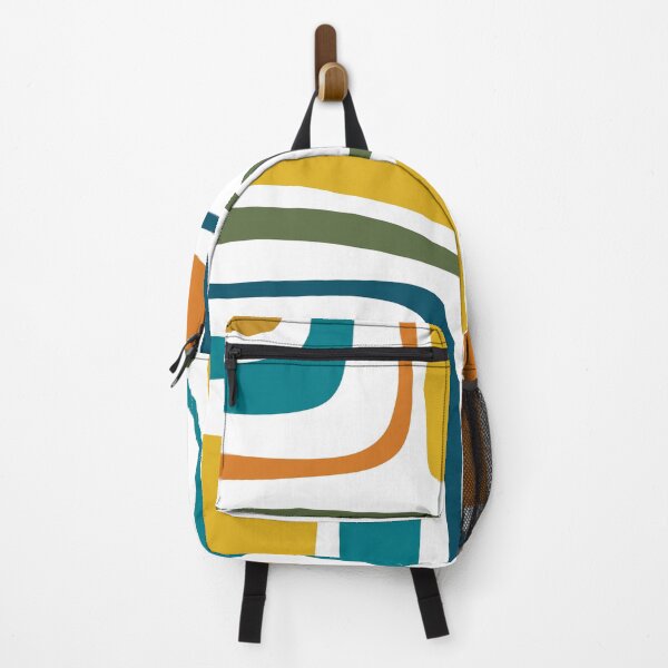 Item preview, Palm Springs Retro Midcentury Modern Abstract Pattern in Moroccan Teal, Mustard, Orange, Olive and White designed and sold by kierkegaard.