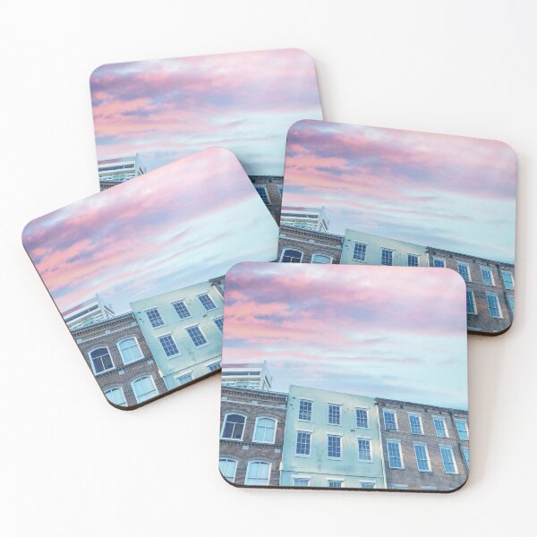 Item preview, Pink Purple and Blue Summer Sunset Buildings View designed and sold by CheraeLynn.