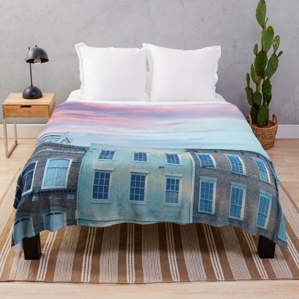 Item preview, Pink Purple and Blue Summer Sunset Buildings View designed and sold by CheraeLynn.