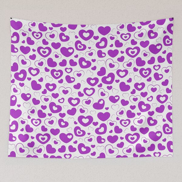 Item preview, Dark Orchid Purple Solid and Frame Hearts on White Background designed and sold by Darcy777.