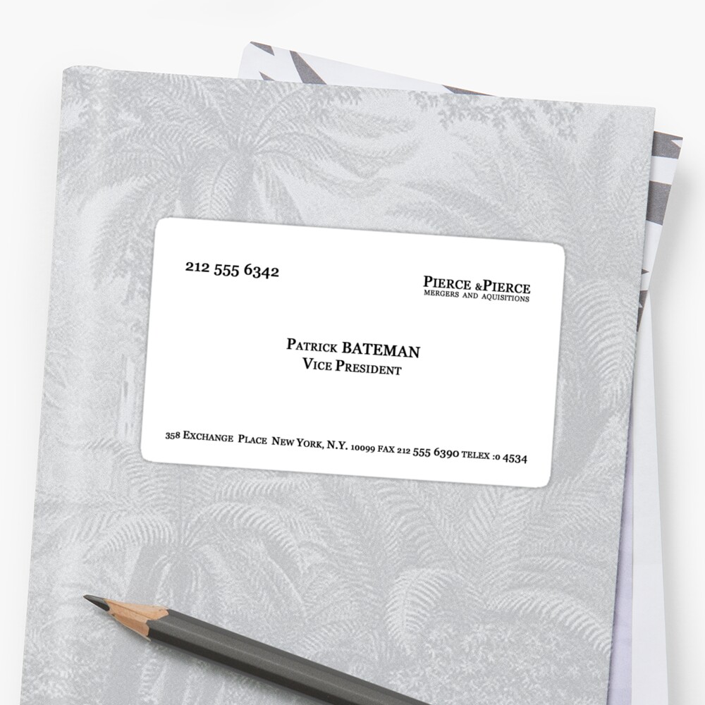 "American Psycho - Patrick Bateman Business Card" Sticker ...