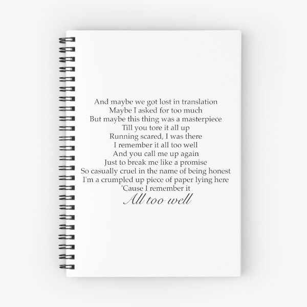 Item preview, Taylor Swift All Too Well Lyrics designed and sold by rachelmp114.