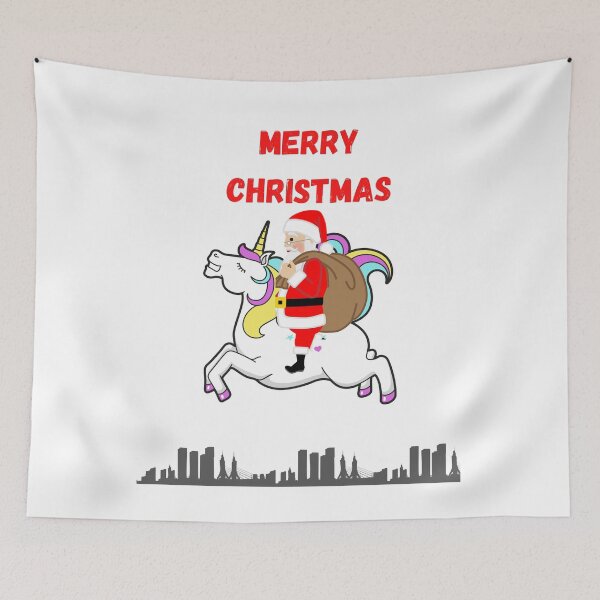 Item preview, Merry Christmas Cute Santa Riding A Unicorn  designed and sold by Rpgpbp.