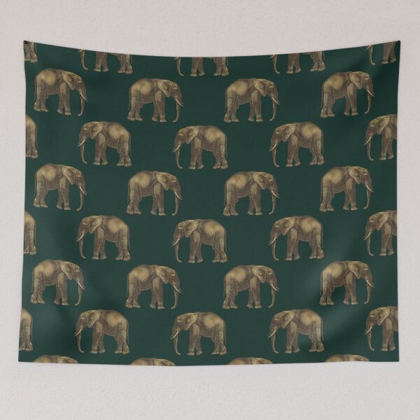 Item preview, Elephant Pattern, Colorful Seamless Pattern, gold and Emerald Colorful Pattern, the perfect gift designed and sold by amrmab.