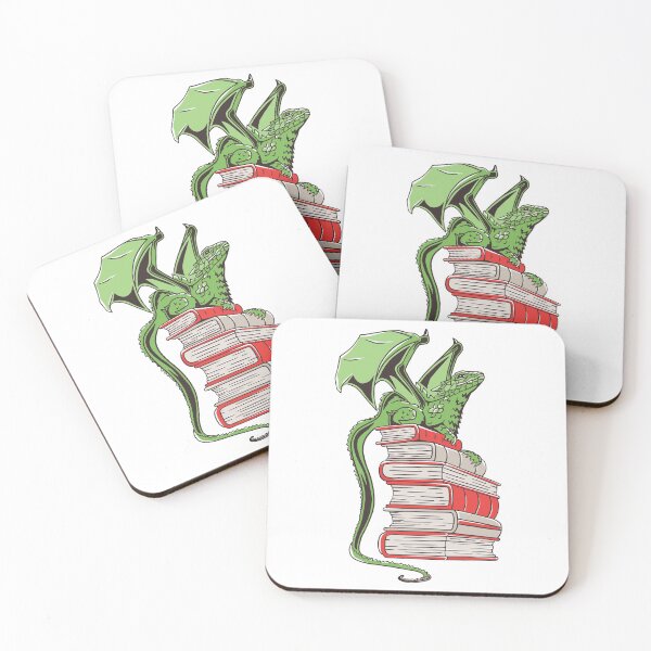 Artikelvorschau, Drache sitzt auf einem Stapel Bücher entworfen und verkauft von OnepixArt.