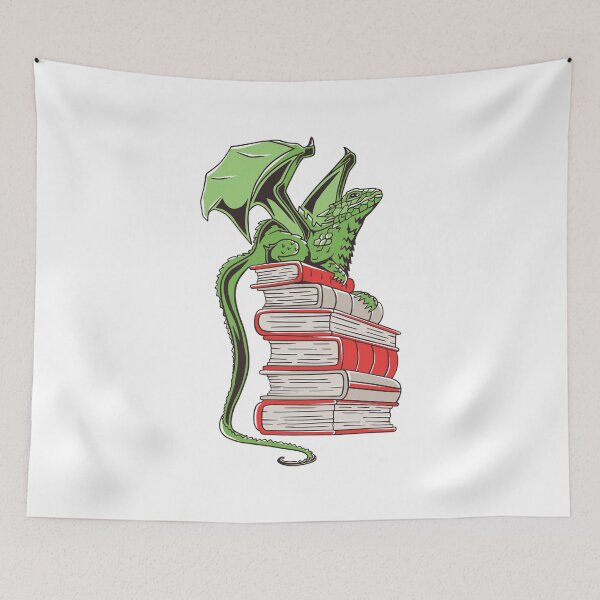Item preview, Dragon Sitting On A Pile Of Books designed and sold by OnepixArt.