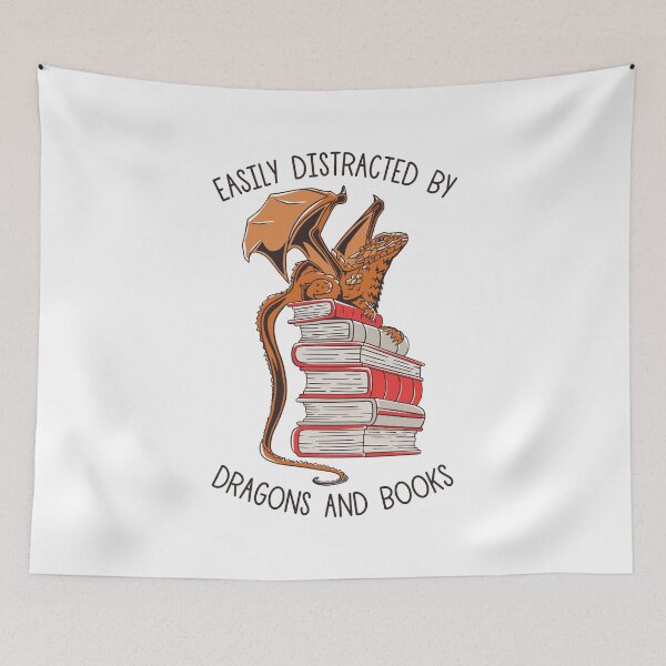 Item preview, Easily Distracted By Dragons And Books designed and sold by OnepixArt.