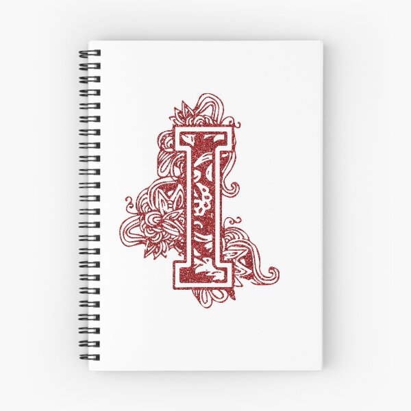 Item preview,  Red glitter floral letter I designed and sold by DarkArtStudio.