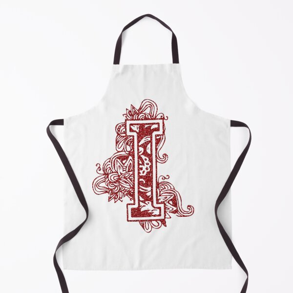 Item preview, Red glitter floral letter I designed and sold by DarkArtStudio.