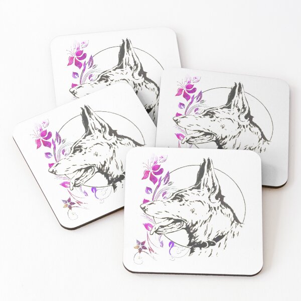 Item preview, German Shepherd Dog with Floral accent Illustration Simple Graphic Design designed and sold by JustincredibleT.